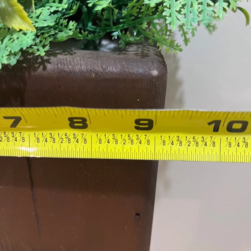 Vtg Rustic Wood Wall Pocket‎ Planter with Mirror Scrollwork Farmhouse Decor 32
